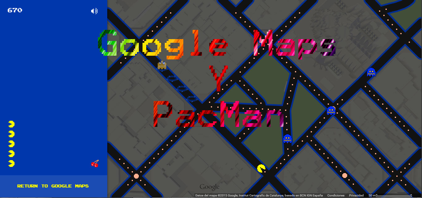 google maps y pacman